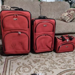COPY - 3 piece soft sided Burnt Orange Luggage